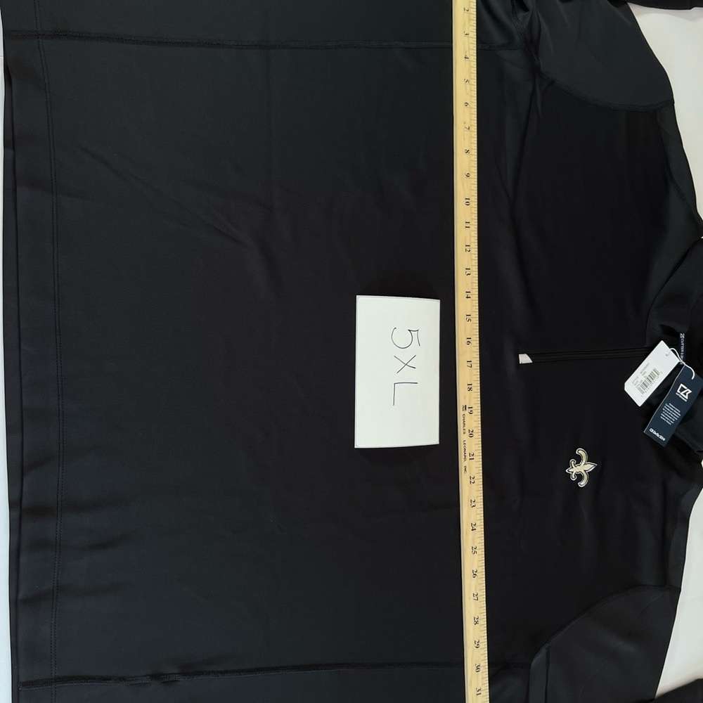 New Orleans Saints Men’s Cutter & Buck Big & Tall Half-Zip Pullover Jacket - Picture 2 of 8